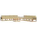 Udendørs sofagruppe 9 pcs Hvid og Beige 79 x 79 x 37 cm