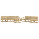 Udendørs sofagruppe 9 stk. Hvid og Beige Polyester