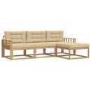 Udendørs sofagruppe 4 stk. Hvid og Beige Polyester