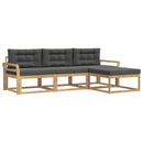Udendørs sofagruppe med pude 4 pcs Hvid og antracit Polyester