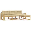 Udendørs sofagruppe 4 stk. Hvid og Beige Polyester