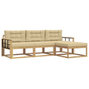 Udendørs sofagruppe 4 stk. Hvid og Beige Polyester