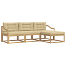 Udendørs sofagruppe 4 stk. Hvid og Beige Polyester