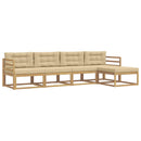 Udendørs sofagruppe 4 stk. Hvid og Beige Polyester