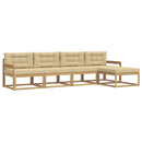 Udendørs sofagruppe med pude 4 pcs Hvid og Beige Polyester