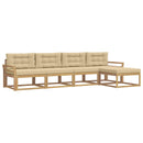 Udendørs sofagruppe 4 stk. Hvid og Beige Polyester