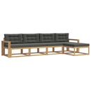Udendørs sofagruppe med pude 4 pcs Hvid og antracit Polyester