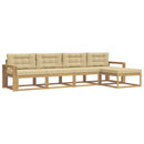 Udendørs sofagruppe 4 stk. Hvid og Beige Polyester