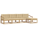 Udendørs sofagruppe 4 stk. Hvid og Beige Polyester