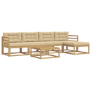 Udendørs sofagruppe 6 stk. Hvid og Beige Polyester