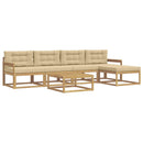 Udendørs sofagruppe 6 stk. Hvid og Beige Polyester