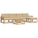 Udendørs sofagruppe 6 pcs Hvid og Beige 79 x 79 x 37 cm