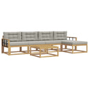 Udendørs sofagruppe 6 pcs Hvid og lysegrå 79 x 79 x 37 cm