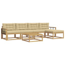 Udendørs sofagruppe 6 stk. Hvid og Beige Polyester