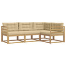 Udendørs sofagruppe 3 stk. Hvid og Beige Polyester