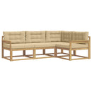 Udendørs sofagruppe 3 stk. Hvid og Beige Polyester