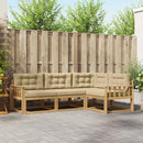 Udendørs sofagruppe med pude 3 pcs Hvid og Beige Polyester