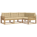 Udendørs sofagruppe 3 stk. Hvid og Beige Polyester