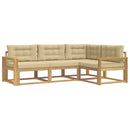 Udendørs sofagruppe 3 stk. Hvid og Beige Polyester