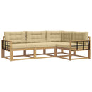 Udendørs sofagruppe 3 stk. Hvid og Beige Polyester