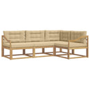 Udendørs sofagruppe 3 stk. Hvid og Beige Polyester