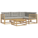 Udendørs sofagruppe 5 pcs Hvid og lysegrå 79 x 79 x 37 cm