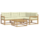 Udendørs sofagruppe 5 pcs Hvid og cremefarvet 79 x 79 x 37 cm