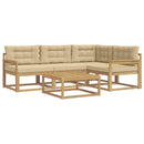 Udendørs sofagruppe 5 pcs Hvid og Beige 79 x 79 x 37 cm