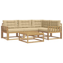 Udendørs sofagruppe 5 stk. Hvid og Beige Polyester