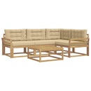 Udendørs sofagruppe 5 stk. Hvid og Beige Polyester