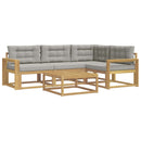 Udendørs sofagruppe 5 pcs Hvid og lysegrå 79 x 79 x 37 cm
