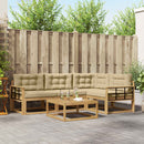 Udendørs sofagruppe 5 pcs Hvid og Beige 79 x 79 x 37 cm