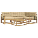 Udendørs sofagruppe 5 stk. Hvid og Beige Polyester