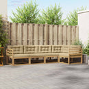 Udendørs sofagruppe med pude 4 pcs Hvid og Beige Polyester