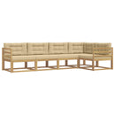 Udendørs sofagruppe med pude 4 pcs Hvid og Beige Polyester