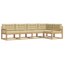 Udendørs sofagruppe 4 stk. Hvid og Beige Polyester