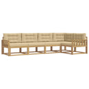 Udendørs sofagruppe 4 stk. Hvid og Beige Polyester