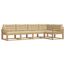 Udendørs sofagruppe 4 stk. Hvid og Beige Polyester