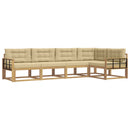 Udendørs sofagruppe 4 stk. Hvid og Beige Polyester