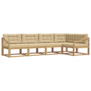 Udendørs sofagruppe 4 stk. Hvid og Beige Polyester