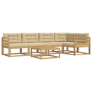 Udendørs sofagruppe 6 pcs Hvid og Beige 79 x 79 x 37 cm