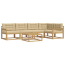 Udendørs sofagruppe 6 stk. Hvid og Beige Polyester