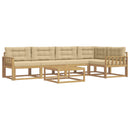 Udendørs sofagruppe 6 stk. Hvid og Beige Polyester
