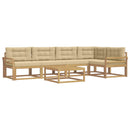 Udendørs sofagruppe 6 pcs Hvid og Beige 79 x 79 x 37 cm