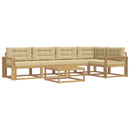 Udendørs sofagruppe 6 stk. Hvid og Beige Polyester