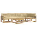Udendørs sofagruppe 6 stk. Hvid og Beige Polyester