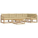 Udendørs sofagruppe 6 stk. Hvid og Beige Polyester