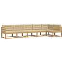 Udendørs sofagruppe 4 stk. Hvid og Beige Polyester