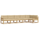 Udendørs sofagruppe 4 stk. Hvid og Beige Polyester