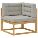 Udendørs sofagruppe 4 stk. Hvid og lysegrå Polyester